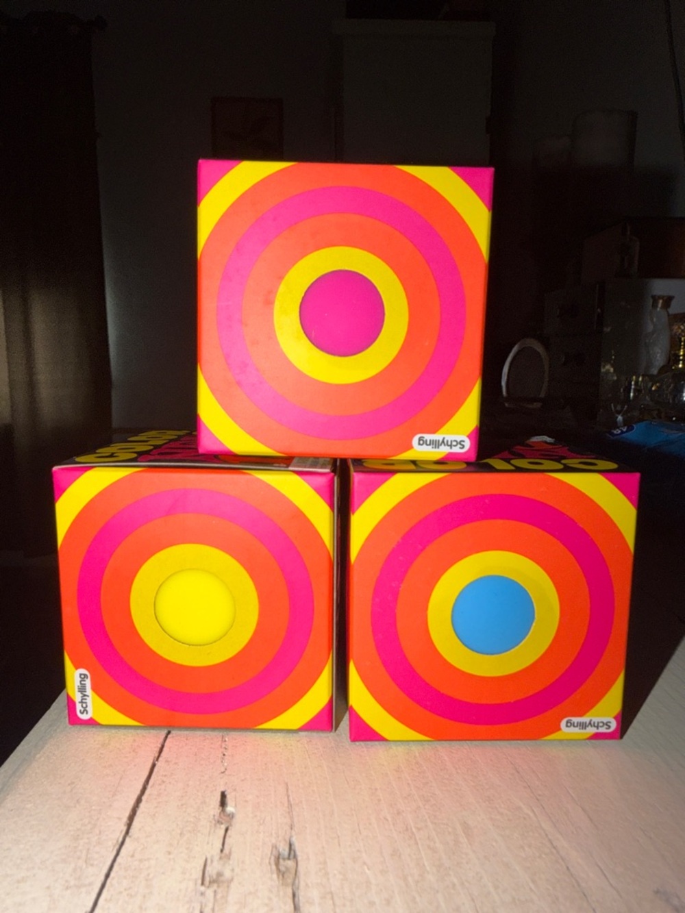 Set of three (3) sealed Needoh color changing balls - Pink Yellow and blue